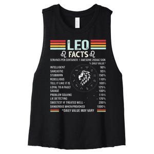 Retro Leo Zodiac Sign Astrology July August Birthday Leo Women's Racerback Cropped Tank