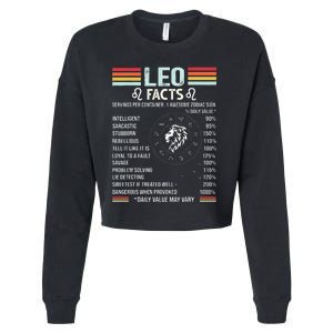 Retro Leo Zodiac Sign Astrology July August Birthday Leo Cropped Pullover Crew