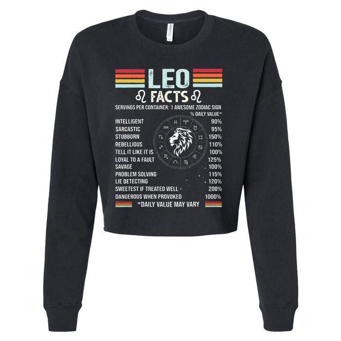 Retro Leo Zodiac Sign Astrology July August Birthday Leo Cropped Pullover Crew