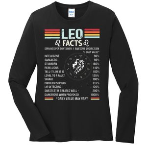 Retro Leo Zodiac Sign Astrology July August Birthday Leo Ladies Long Sleeve Shirt