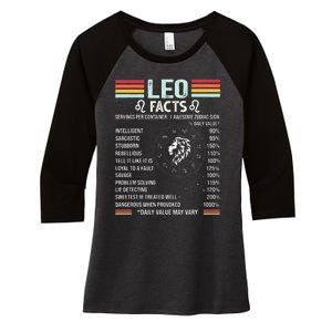 Retro Leo Zodiac Sign Astrology July August Birthday Leo Women's Tri-Blend 3/4-Sleeve Raglan Shirt