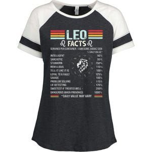 Retro Leo Zodiac Sign Astrology July August Birthday Leo Enza Ladies Jersey Colorblock Tee