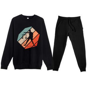 Retro Libra Zodiac Sign Zodiac Sign Libra Meaningful Gift Premium Crewneck Sweatsuit Set