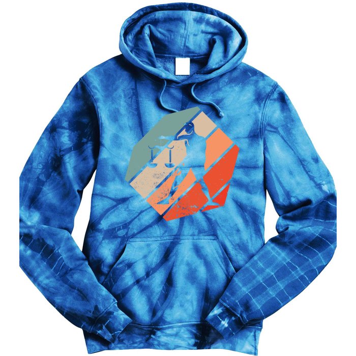 Retro Libra Zodiac Sign Zodiac Sign Libra Meaningful Gift Tie Dye Hoodie