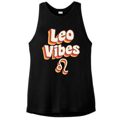 Retro Leo Zodiac Sign astrology July August Birthday Leo Ladies PosiCharge Tri-Blend Wicking Tank