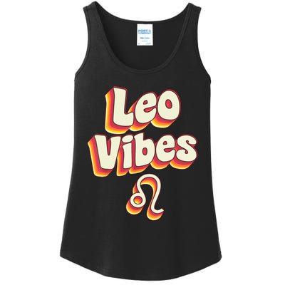 Retro Leo Zodiac Sign astrology July August Birthday Leo Ladies Essential Tank