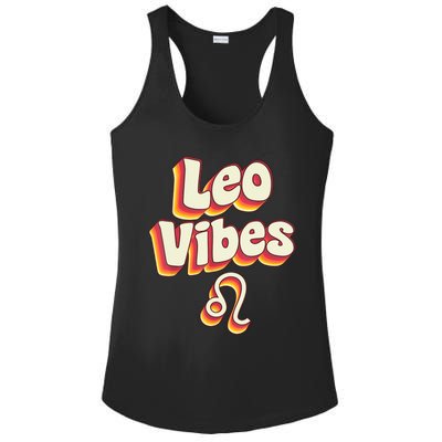 Retro Leo Zodiac Sign astrology July August Birthday Leo Ladies PosiCharge Competitor Racerback Tank