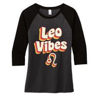 Retro Leo Zodiac Sign astrology July August Birthday Leo Women's Tri-Blend 3/4-Sleeve Raglan Shirt