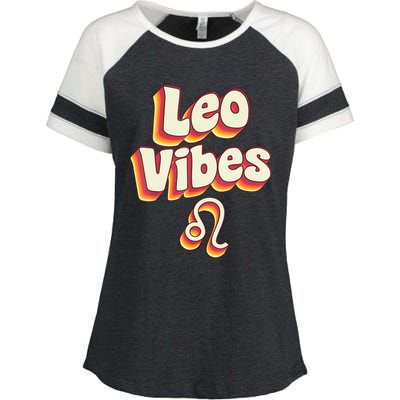 Retro Leo Zodiac Sign astrology July August Birthday Leo Enza Ladies Jersey Colorblock Tee