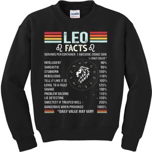 Retro Leo Zodiac Sign Astrology July August Birthday Leo Kids Sweatshirt