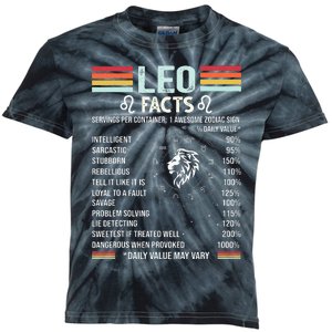 Retro Leo Zodiac Sign Astrology July August Birthday Leo Kids Tie-Dye T-Shirt