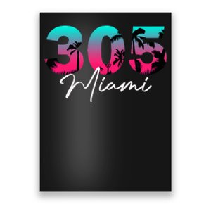 Retro Miami 305 Flamingo Colors Poster