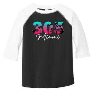 Retro Miami 305 Flamingo Colors Toddler Fine Jersey T-Shirt