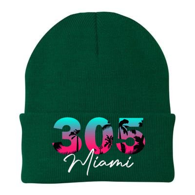 Retro Miami 305 Flamingo Colors Knit Cap Winter Beanie