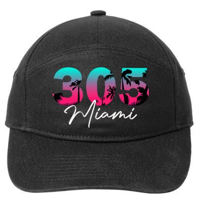 Retro Miami 305 Flamingo Colors 7-Panel Snapback Hat