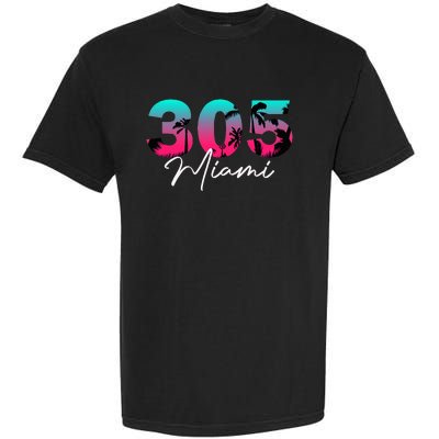 Retro Miami 305 Flamingo Colors Garment-Dyed Heavyweight T-Shirt