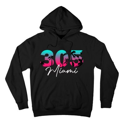 Retro Miami 305 Flamingo Colors Hoodie