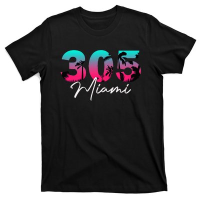 Retro Miami 305 Flamingo Colors T-Shirt