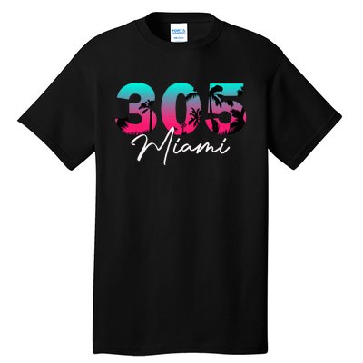 Retro Miami 305 Flamingo Colors Tall T-Shirt