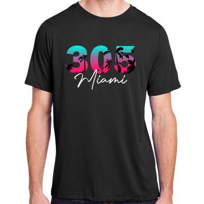 Retro Miami 305 Flamingo Colors Adult ChromaSoft Performance T-Shirt