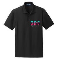 Retro Miami 305 Flamingo Colors Dry Zone Grid Polo