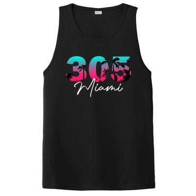 Retro Miami 305 Flamingo Colors PosiCharge Competitor Tank