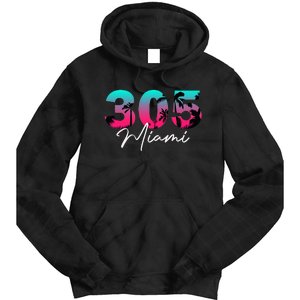 Retro Miami 305 Flamingo Colors Tie Dye Hoodie