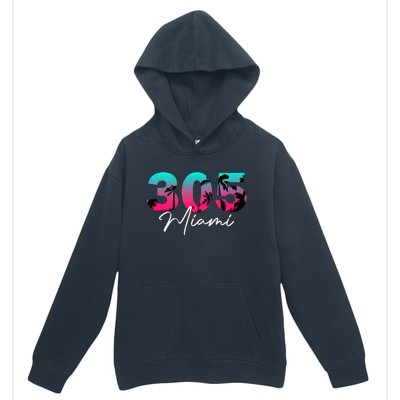 Retro Miami 305 Flamingo Colors Urban Pullover Hoodie