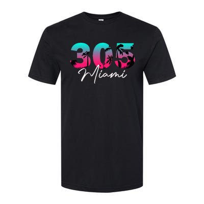 Retro Miami 305 Flamingo Colors Softstyle CVC T-Shirt