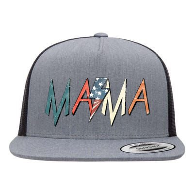 Rocker Mama 4th Of July Mom Mother's Day Flat Bill Trucker Hat