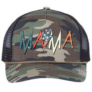 Rocker Mama 4th Of July Mom Mother's Day Retro Rope Trucker Hat Cap