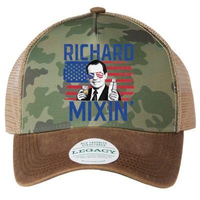 Richard Mixin' 4th Of July Funny Drinking President Nixon Legacy Tie Dye Trucker Hat