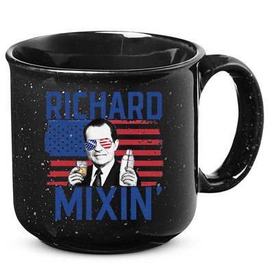 Richard Mixin' 4th Of July Funny Drinking President Nixon 15oz Campfire Ceramic Mug