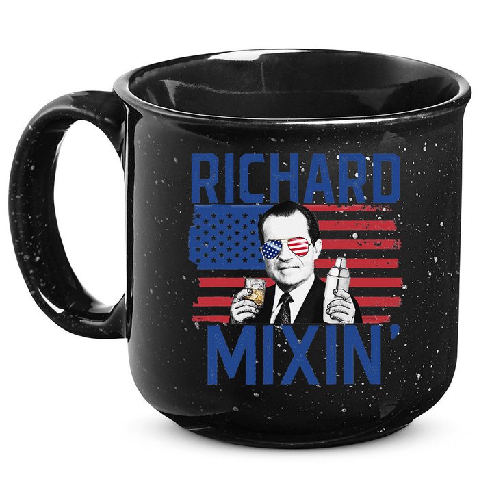Richard Mixin' 4th Of July Funny Drinking President Nixon 15oz Campfire Ceramic Mug