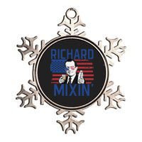 Richard Mixin' 4th Of July Funny Drinking President Nixon Metallic Star Ornament