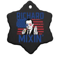 Richard Mixin' 4th Of July Funny Drinking President Nixon Ceramic Star Ornament