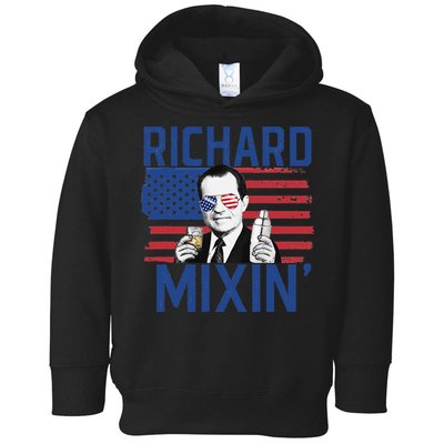 Richard Mixin' 4th Of July Funny Drinking President Nixon Toddler Hoodie