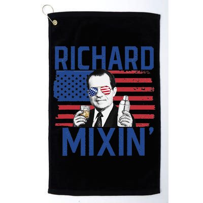 Richard Mixin' 4th Of July Funny Drinking President Nixon Golf Towel
