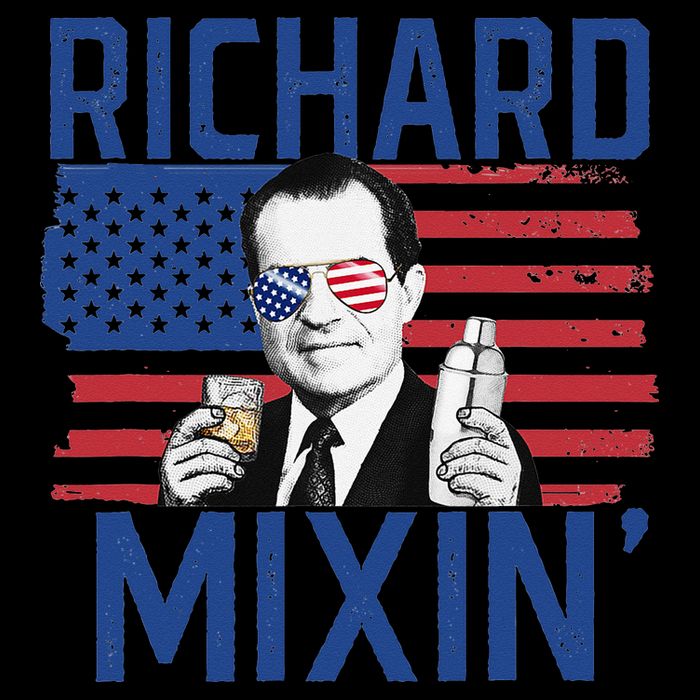 Richard Mixin' 4th Of July Funny Drinking President Nixon Wool Snapback Cap