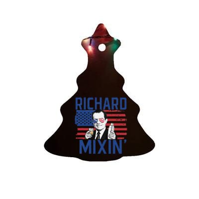 Richard Mixin' 4th Of July Funny Drinking President Nixon Ceramic Tree Ornament