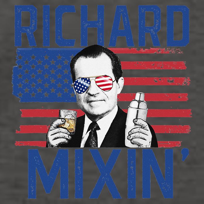 Richard Mixin' 4th Of July Funny Drinking President Nixon Vector Backpack