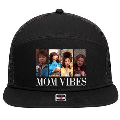 Retro Mom 90’S Vibes Vintage MotherS Day Iconics Mom 7 Panel Mesh Trucker Snapback Hat