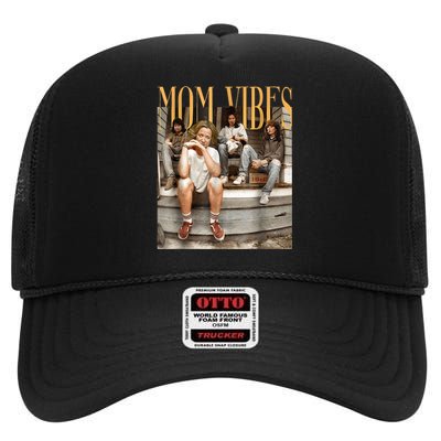 Retro Mom 90’S Vibes Vintage MotherS Day Mom Thug Life High Crown Mesh Back Trucker Hat