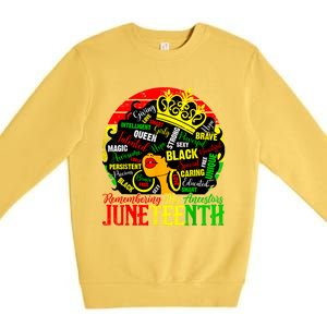 Remembering My Ancestors Juneteenth Celebrate Black Women Premium Crewneck Sweatshirt