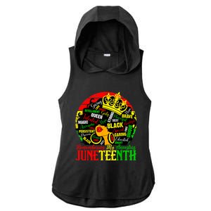 Remembering My Ancestors Juneteenth Celebrate Black Women Ladies PosiCharge Tri-Blend Wicking Draft Hoodie Tank