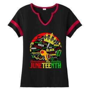 Remembering My Ancestors Juneteenth Celebrate Black Women Ladies Halftime Notch Neck Tee