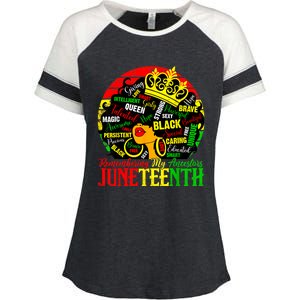 Remembering My Ancestors Juneteenth Celebrate Black Women Enza Ladies Jersey Colorblock Tee