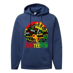 Remembering My Ancestors Juneteenth Celebrate Black Women Performance Fleece Hoodie