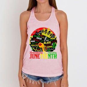 Remembering My Ancestors Juneteenth Celebrate Black Women Women's Knotted Racerback Tank