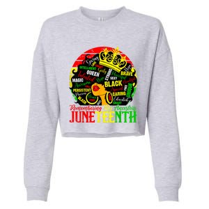 Remembering My Ancestors Juneteenth Celebrate Black Women Cropped Pullover Crew